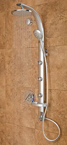 Pulse Showerspas 1017-S Bonzai Silver Aluminum Shower System #TOP5