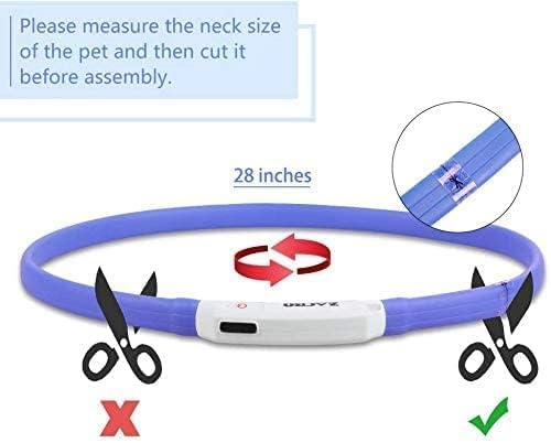 ZACRO 2PCS LED Dog Collar, Light up Dog Collar, USB Rechargeable Light Up Pet Safety Collar with 3 Glowing Modes and Adjustable Size Fit for All Dog, Cat and Pets (Green and Blue)