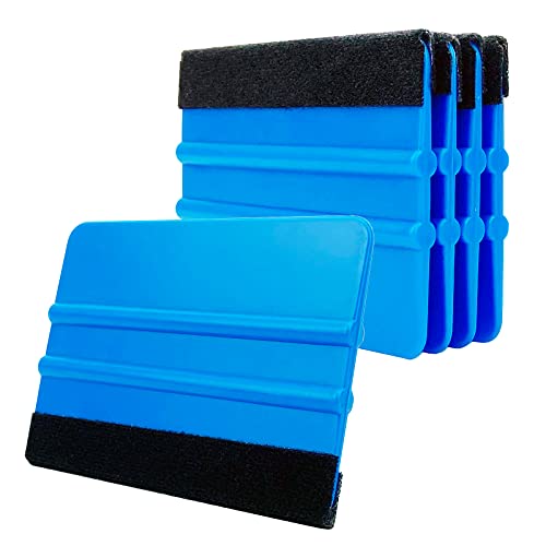 Ewrap - Spatola per avvolgimento in vinile 5 pezzi, applicatore per decalcomanie, tergipavimento per bordi in feltro, per vinile, grafica, carta da parati, installazione di adesivi-10 cm