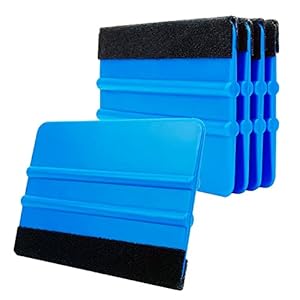 Ewrap 5Pack Vinyl Wrap Squeegee Decal Applicator Felt Edge Squeegee Car Window Tint Scraper Tool For Vinyl Vehicle Graphic Wallpaper Sticker Sign Maker Installation-4Inch
