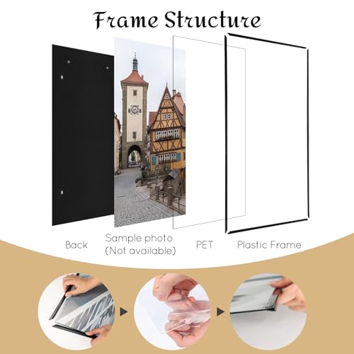 Image of QUTREY 24x36 Poster Frames 3 Packs, Black Frames 24x36 for Wall Gallery, Display 24 by 36 Posters, Photos & Art Prints Vertically or Horizontally