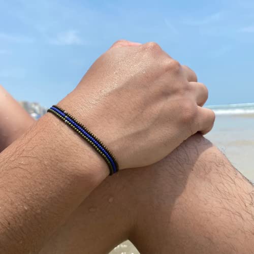 Beaded Bracelet For Men Or Women Unisex - Friendship Stretch Seed Bead Hematite Gemstone Bracelets Gift Boyfriend Husband - Men's Bead Bracelet - Miyuki Japanese Toho Gift Wife Girlfriend (Bronze, 8 Inches) #TOP4