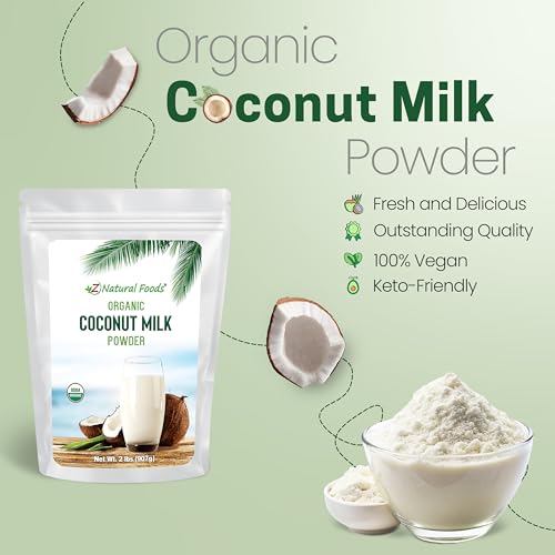 Z Natural Foods Organic Coconut Milk Powder - All-Natural Vegan Dairy-Free Alternative with MCTs - Unsweetened Coconut Creamer for Coffee & Smoothies - Gluten-Free, Non-GMO, 2 lbs - Thumbnail 4