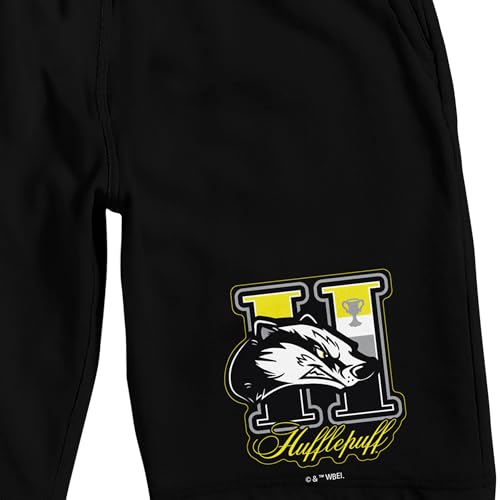 Bioworld Harry Potter Hufflepuff Adult Black Sleep Pajama Shorts2