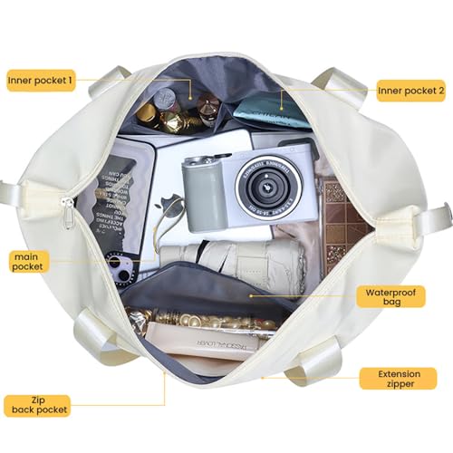 FUNSEED Travel Duffel Bags 15.3×8.26×16.5 Simple Carry-on Luggage Solid Color Gym for Women and Men (Purple)3