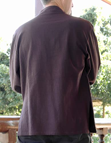 Image of RaanPahMuang Thick Muang Cotton Chinese Jacket Shirt Mandarin Frog Button Front