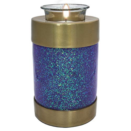 Funkelnde violette Urnen für erwachsene Asche große XL oder kleine Glitzer-Urnen für menschliche Asche erwachsene weibliche & Einäscherungsurnen für erwachsene Asche Frauen - Votivkerzenhalter Cover
