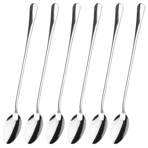 6 pezzi Cucchiaini Lunghi Acciaio Inox,19.5 cm Cucchiaino Lungo,Cucchiai per