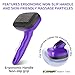 COZYGIFT Dog Brush Kit – 3 PCS Grooming Set with Self-Cleaning Brush, Undercoat Rake & Pet Bath Brush. Great for Shedding, Tangles & Dirt Removal – Ideal for Long & Short Haired Dogs & Cats, Purple