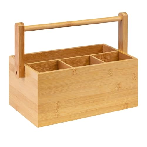 Westmark Organisateur de Cuisine, 4 Compartiments, Poignée de Transport, Dimensions: 28 x 15 x 22 cm, Bambou, Tapas + Friends, Brun, 69802270