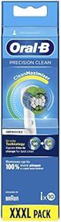 Oral-B Precision Clean Electric Toothbrush Heads, Pack of 10 with CleanMaximise Technology, Removes Up to 100% Extra Plaque White