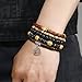 Eigso 6 Pcs Wooden Beaded Bangle Bracelets for Women Men Unisex Fashion Tree of Life Bohemian Wristbands for Woman Man