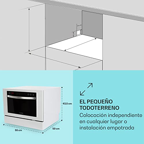 Miniatura 5 de Klarstein Lavavajillas Para Encimera Pequeño, Mini Lavavajillas Compacto Para 6 Cubiertos, Lavavajillas Portatil Sobre Mesa Silencioso, 7 Programas De Lavado, Para Uso En Casa Y Oficina