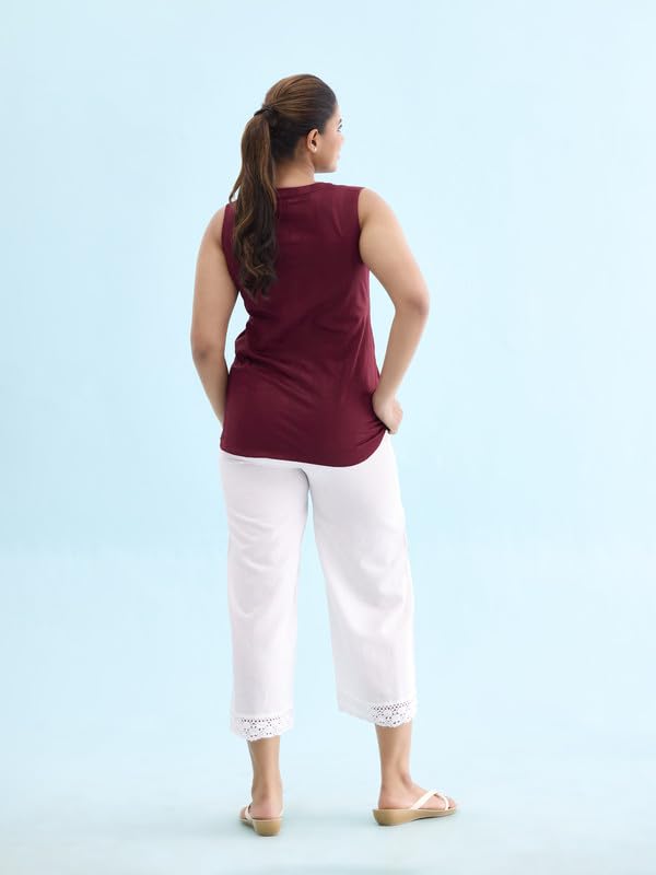 Image of GO COLORS Soft Linen Wide Pant Full Length for Women| Breathable, Mid Rise