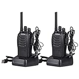 Upgrow Walkie Talkie 2 x Funkgerät Set PMR446 Wiederaufladbarer Walkie Talkie mit Headset, 16 Kanäle Sprechfunkgerät mit LED-Taschenlampe für Abenteuer Radfahren Wandern