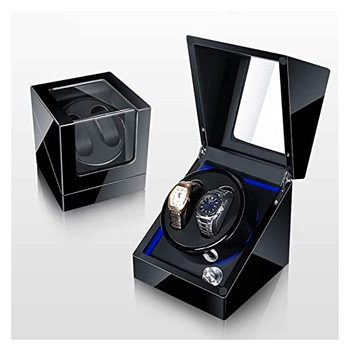 Caja de Reloj Automático Reloj Winder for Watches Double Automatic Watch Butder Caja de Almacenamiento de Lujo for 2 Relojes de Pulsera Cover