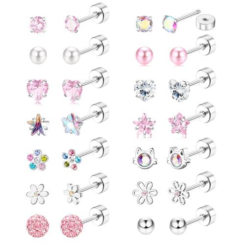 JeweBella 12/14Paar Kinder Ohrringe Mädchen Medizinische...