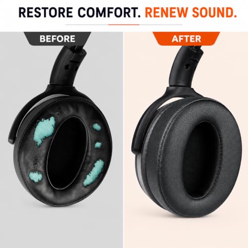 Image of MIZI Replacement Ear Pads for Sennheiser HD 4.50BT, HD 4.50BTNC, HD 4.50SE, HD 4.40BT, HD 4.30G, HD 4.20S, HD 450BT, HD 458BT, HD 400S, HD 350BT, HD300, Adapt 360 & Adapt 361 Ear Cushions - Black
