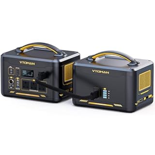 VTOMAN Jump 2200 Portable Power Station with Extra Battery - 2200W/3096Wh Durable LiFePO4 Battery Solar Generator, 2200W Constant-Power, Regulated 12V DC, PD 100W Type-C for Blackout, RV/Van Travel
