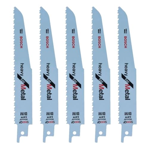 Image of Bosch Professional Reciprocating Saw Blades, Heavy For Metal, S920Cf, Blade Len-150Mm, For Thick Sheet Metals, Thick-Walled Solid Pipes & Profiles,For Rescue /Demolition Work, Pack Of 5