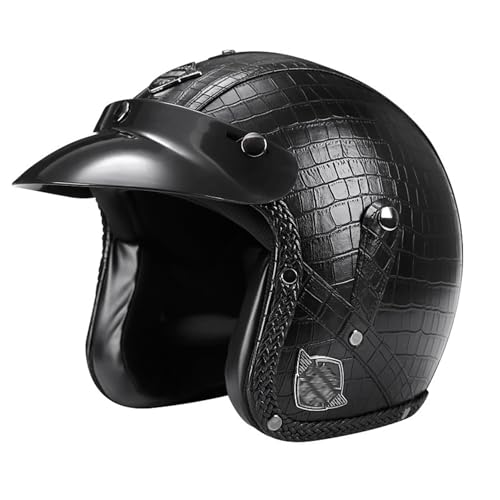 Casco jet vintage de cuero que evita el calor en trayectos cortos