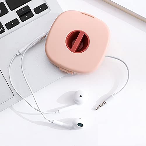 Purvaa Collection 1 pcs Cable Organizer Rotating Cable Winder Box Plastic Portable Wire Storage Case Phone Holder Mouse Wire Earphone Cord Storage White Grey [Multicolor | 1pc]