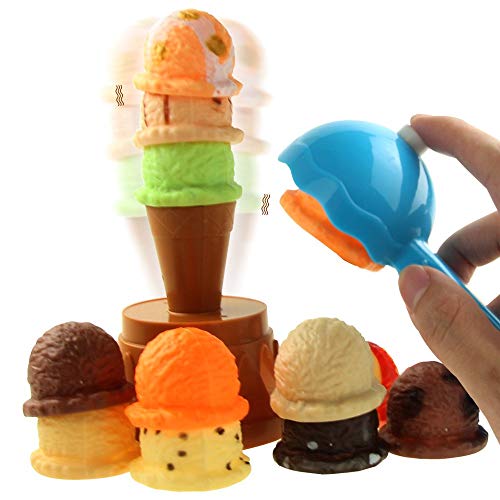 Liberty Imports Ice Cream Stacking Tower Balancing Game With Scooper For Kids Pretend Food Play Set Kitchen Dessert #TOP4