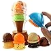 Ice Cream Toy Stacking Tower - Balancing and Stackable Scoop Ice Cream for Toddlers, Kids Pretend Food Play Set Kitchen Dessert