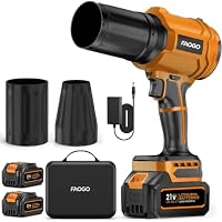 CYBSDF Cordless Lightweight Electric Leaf Blower with 2 Batteries and Charger (Light Orange)