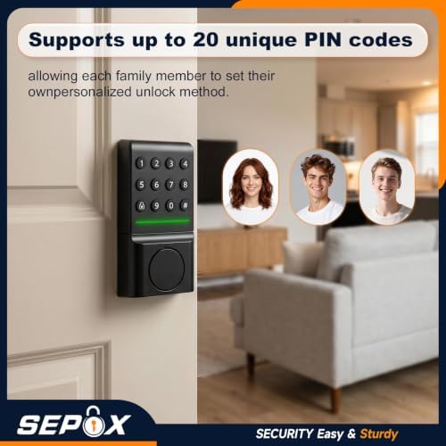SEPOX® Keyless Entry Door Lock with Keypad, Smart Deadbolt - 2