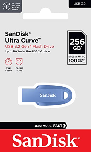 Image of SANDISK Ultra Curve 256GB, USB 3.2, Flash Drive, 100MB /s R, Pendrive, Navy Blue (SDCZ550-256G-I35NB)