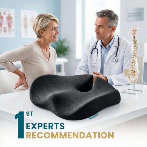 Image of Seat Cushions for Office Chairs, Sciatica Pain Relief Cushion for Tailbone