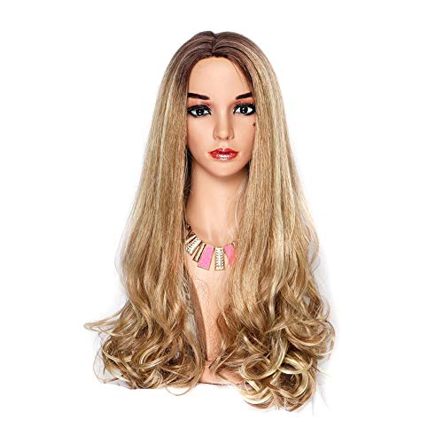 Perruque blonde cosplay à vagues de corps synthétiques volumineuses