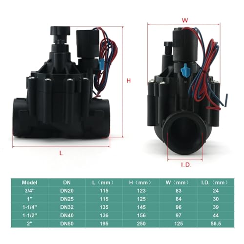 Électrovanne normalement fermée 1 pouce DC12V vanne en nylon pour circuit d'eau NF - 3