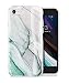 Produktbild GVIEWIN iPhone SE 2020 iPhone 7 Hülle iPhone 8 Hülle Marmor TPU Silikon Schlank Rundumschutz Robust Handyhülle Marble Handytasche Schutzhülle Cover Case iPhone SE2/7/8 4.7 Inch (Agaria/Blaugrün)