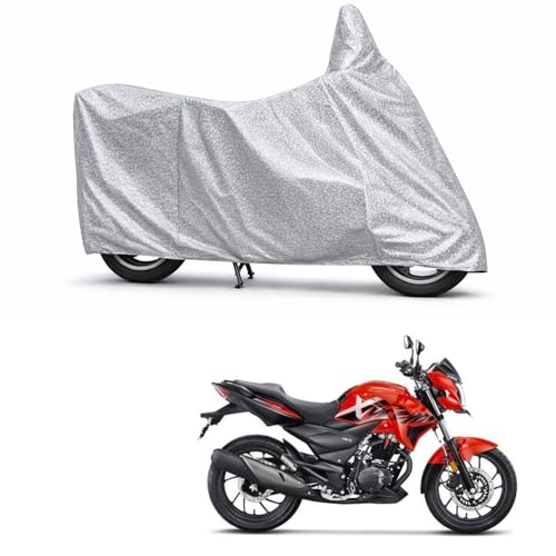 Image of 100% Waterproof Two Wheeler Body Cover Multi Layered Fabric Designed for Hero Xtreme 200R | Belt Buckle Lock | Silver Mag