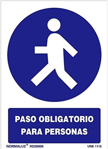 Normaluz RD20009 - Señal Paso Obligatorio Para Personas PVC Glasspack 0,7mm 21x30 cm