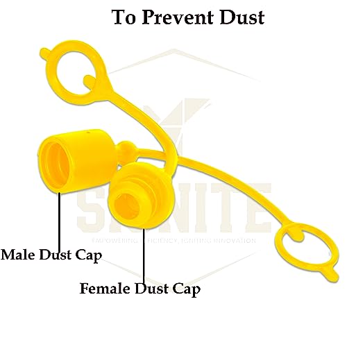 (5 Set) 1/2 ISO A Tractor Hydraulic Hose Caps and Plugs Couplers Male Dust Cap and Female Cover, Quick Disconnects Port Fitting With Retention Ring Keeps Cap Attached to Hose (5 Colors)