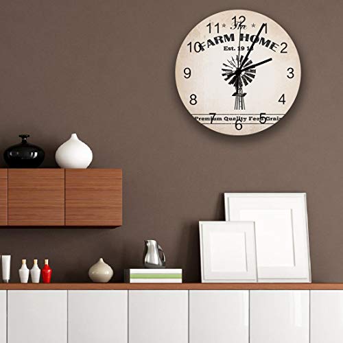 COLORSUM Windmill Wall Clock Available in 12 Inch, Whisper Quiet Clocks Easy to