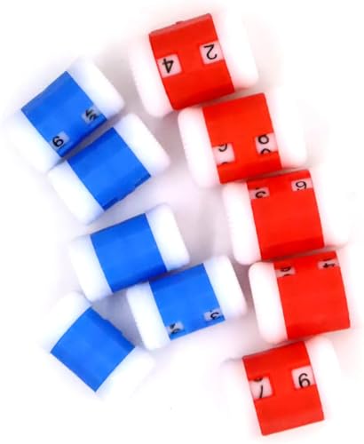 10Pcs Red and Blue 2 Sizes Plastic Knit Counter Knitting Crochet Stitch Marker Row Counter for Recording The Number of Weaving Rows - 5 Large and 5 Small Knitting and Crochet Notions