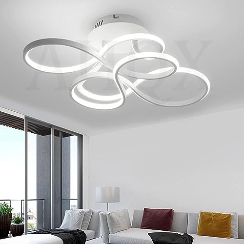 Plafonnier LED dimmable blanc avec télécommande en aluminium et silicone - 3