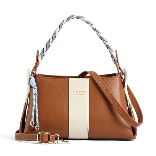 Image of EXOTIC Noire Twist Structured Handbag with Braided Handle & Multi-Compartment Design