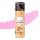 Aloha Sun Stick LSF 50+ | Gesichtsmineral Sonnenschutz zum Surfen | Eco Paper Stick 20g (Pink)