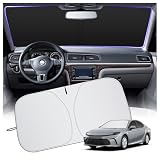 2026 Upgraded Car Windshield Sun Shade 59'X31',Thickened Oxford Cloth Windshield Sunshade Reflects Sunlight & Blocks Heat,Foldable Car Shield Sun Protector Kit with Storage Bag