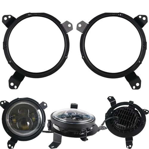 SINLIRU 9 inch JL Headlight Brackets All-directional Adjustment Ring