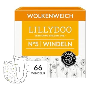 LILLYDOO hautfreundliche Windeln, Halbmonatsbox, Größe 5 (11+ kg), 66 Stück