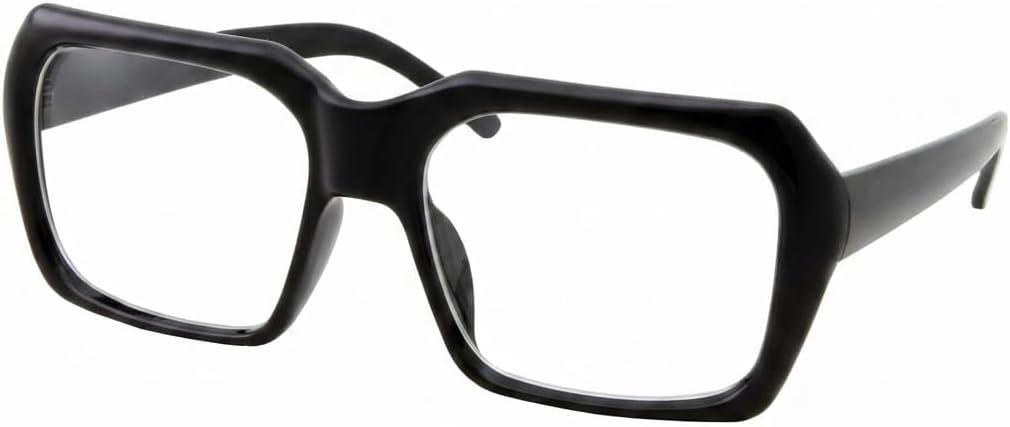 LIFKOME Oversized Clear Glasses Square Costume Eyewear Black Plastic
