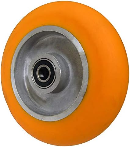 CasterHQ 6" X 2" Orange Crown Tread Polyurethane ON Aluminum CORE - 1000 LBS Cap - Replacement Caster Wheel - 6 inch 2 inch - Commercial/Industrial Application - Medium/Heavy Duty Wheel