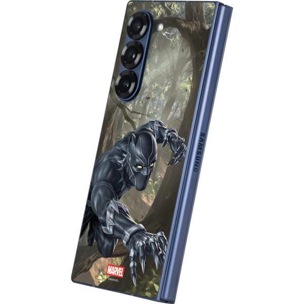 Skinit Decal Phone Skin Compatible with Galaxy Z Fold6 - Officially Licensed Marvel Black Panther in The Jungle Design