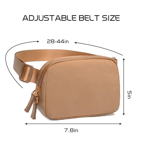 Image of Belt Bag for Women Two-Way Zipper Cross Body Fanny Pack Fashion Waist Packs Everywhere Belt Bag with Adjustable Strap Gifts for Teen Girls Women Men (Brown)